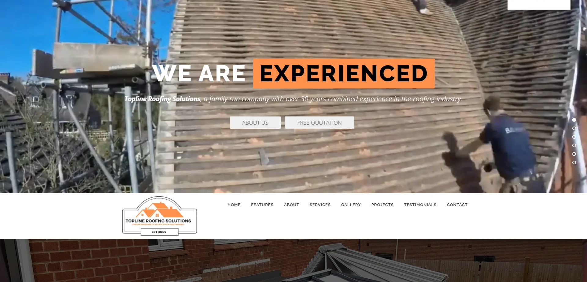 Topline Roofing Solutions - Specialist Roofing Services Website